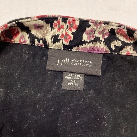 J.Jill Wearever Collection Top Tunic Black Floral - Picture 5 of 7